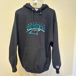 Vintage 90s Carolina Panthers Black Hoodie Sweatshirt Large